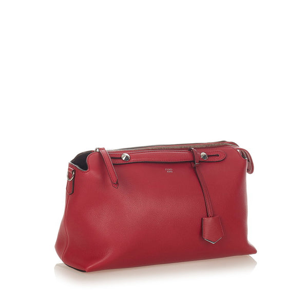 フェンディ バイザウェイ 8BL125 レッド レザー ハンドバッグ ショルダーバッグ２WAY レディース FENDI 【中古】