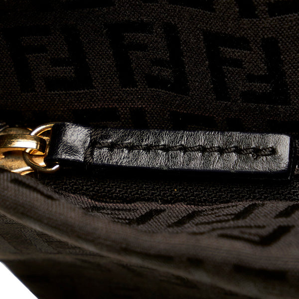 フェンディ ズッキーノ 8BH215 ブラック キャンバス レザー トートバッグ レディース FENDI 【中古】