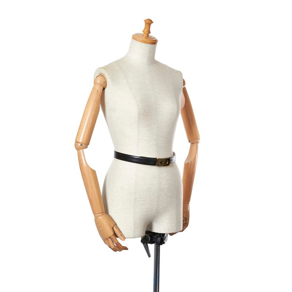 サルヴァトーレフェラガモ ガンチーニ リバーシブル ブラック レザー ベルト レディース Salvatore Ferragamo 【中古】