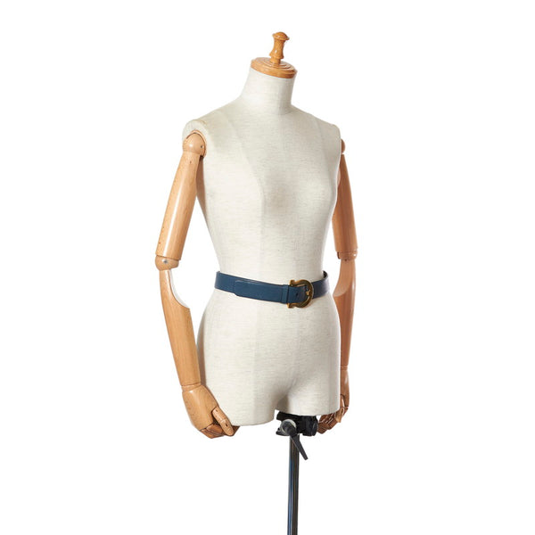 サルヴァトーレフェラガモ ガンチーニ  リバーシブル ダークブルー レザー ベルト レディース Salvatore Ferragamo 【中古】