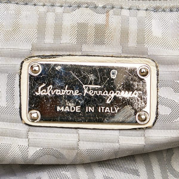 サルヴァトーレフェラガモ ガンチーニ マリッサ ハンドバッグ AU-21 A050 アイボリー レザー レディース Salvatore Ferragamo 【中古】