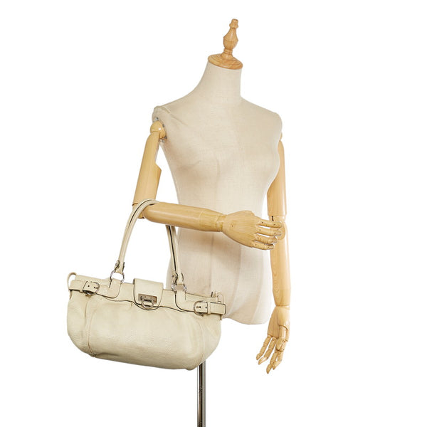 サルヴァトーレフェラガモ ガンチーニ マリッサ ハンドバッグ AU-21 A050 アイボリー レザー レディース Salvatore Ferragamo 【中古】