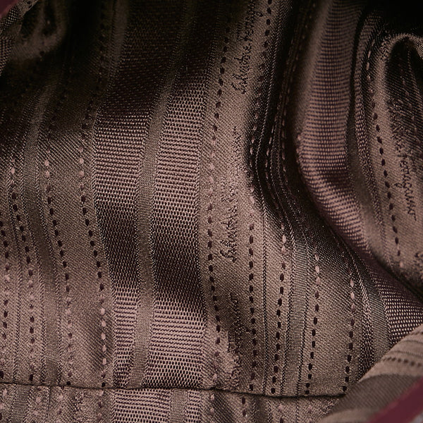 サルヴァトーレフェラガモ ガンチーニ チェーン ハンド EE-21 D477 パープル レザー ハンドバッグ ショルダーバッグ２WAY レディース Salvatore Ferragamo 【中古】