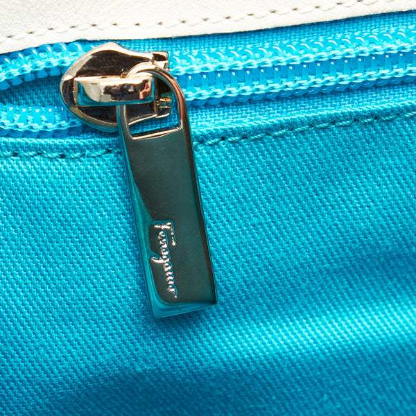 サルヴァトーレフェラガモ ガンチーニ DY-21 4402 アイボリー レザー ハンドバッグ レディース Salvatore Ferragamo 【中古】