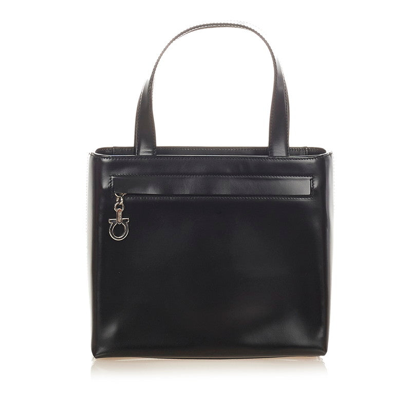 サルヴァトーレフェラガモ ガンチーニ AQ-21 9243 ブラック レザー ハンドバッグ ショルダーバッグ２WAY レディース Salvatore Ferragamo 【中古】