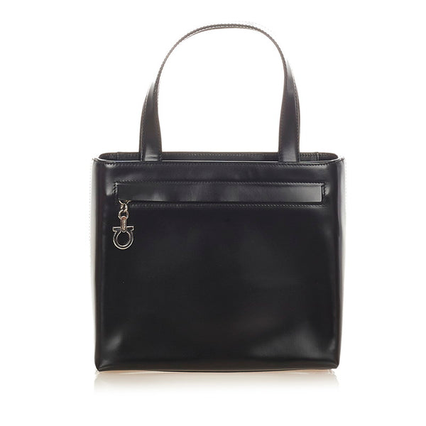 サルヴァトーレフェラガモ ガンチーニ AQ-21 9243 ブラック レザー ハンドバッグ ショルダーバッグ２WAY レディース Salvatore Ferragamo 【中古】