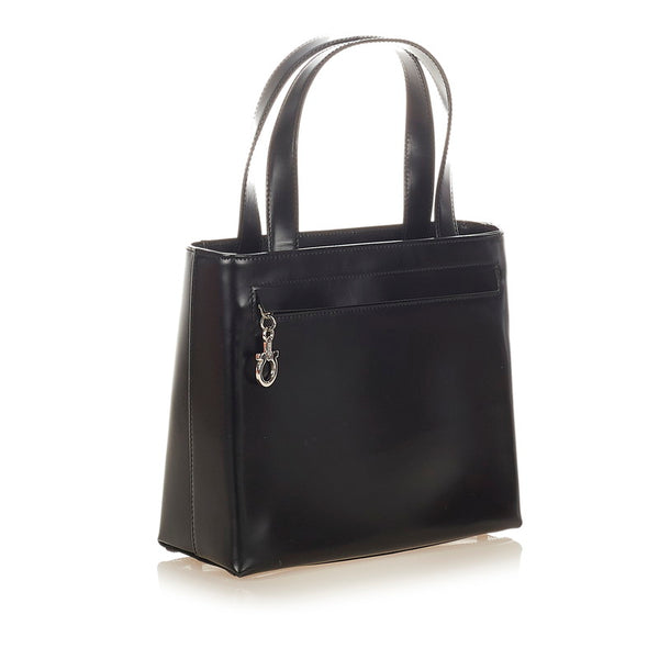 サルヴァトーレフェラガモ ガンチーニ AQ-21 9243 ブラック レザー ハンドバッグ ショルダーバッグ２WAY レディース Salvatore Ferragamo 【中古】