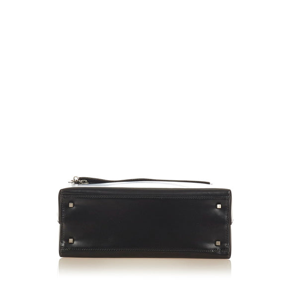 サルヴァトーレフェラガモ ガンチーニ AQ-21 9243 ブラック レザー ハンドバッグ ショルダーバッグ２WAY レディース Salvatore Ferragamo 【中古】