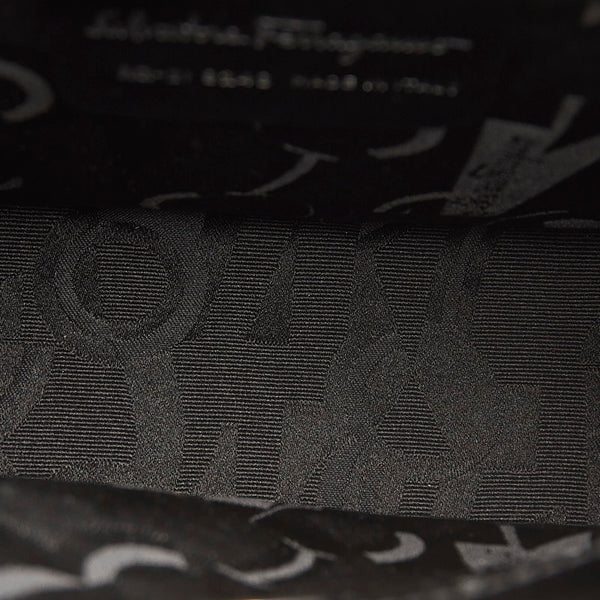 サルヴァトーレフェラガモ ガンチーニ AQ-21 9243 ブラック レザー ハンドバッグ ショルダーバッグ２WAY レディース Salvatore Ferragamo 【中古】