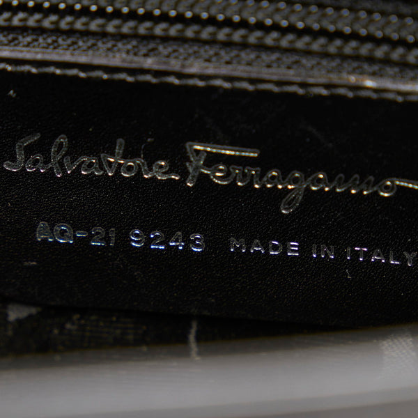 サルヴァトーレフェラガモ ガンチーニ AQ-21 9243 ブラック レザー ハンドバッグ ショルダーバッグ２WAY レディース Salvatore Ferragamo 【中古】