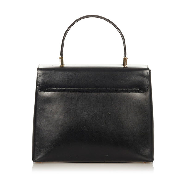 サルヴァトーレフェラガモ ガンチーニ ハンドバッグ ショルダーバッグ２WAY AF 21 8657 ブラック レザー レディース Salvatore Ferragamo 【中古】