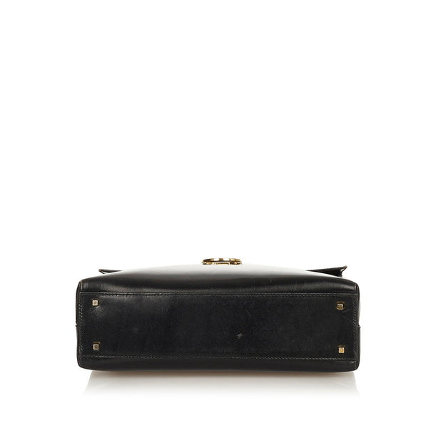 サルヴァトーレフェラガモ ガンチーニ ハンドバッグ ショルダーバッグ２WAY AF 21 8657 ブラック レザー レディース Salvatore Ferragamo 【中古】