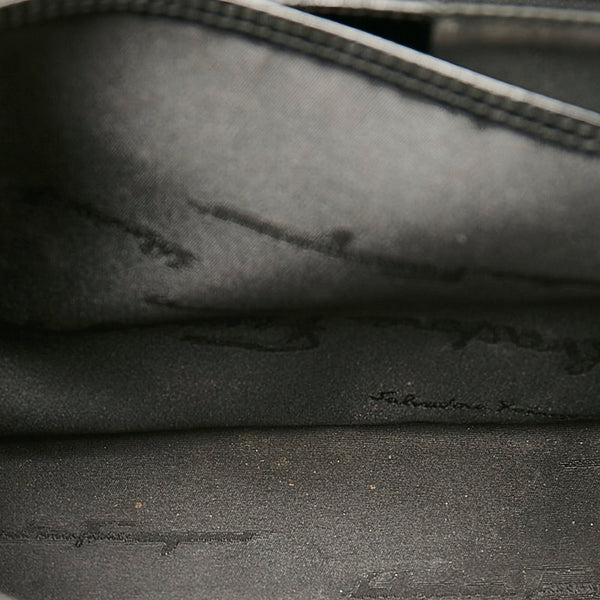 サルヴァトーレフェラガモ ガンチーニ ハンドバッグ ショルダーバッグ２WAY AF 21 8657 ブラック レザー レディース Salvatore Ferragamo 【中古】