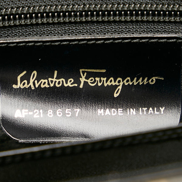 サルヴァトーレフェラガモ ガンチーニ ハンドバッグ ショルダーバッグ２WAY AF 21 8657 ブラック レザー レディース Salvatore Ferragamo 【中古】