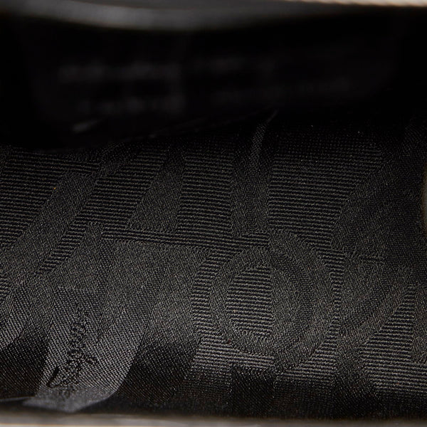 サルヴァトーレフェラガモ ガンチーニ ハンドバッグ ショルダーバッグ 2WAY P21 6770 メタリックブラック パテントレザー レディース Salvatore Ferragamo 【中古】