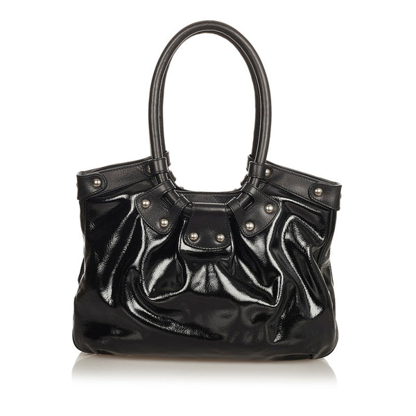 サルヴァトーレフェラガモ ガンチーニ ハンドバッグ EE 21 7805 ブラック パテントレザー レザー レディース Salvatore Ferragamo 【中古】