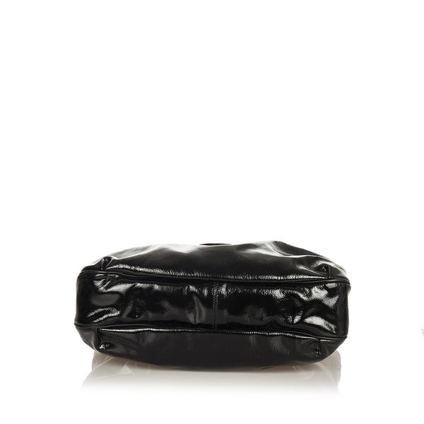 サルヴァトーレフェラガモ ガンチーニ ハンドバッグ EE 21 7805 ブラック パテントレザー レザー レディース Salvatore Ferragamo 【中古】