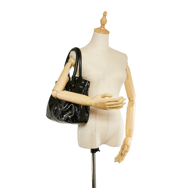 サルヴァトーレフェラガモ ガンチーニ ハンドバッグ EE 21 7805 ブラック パテントレザー レザー レディース Salvatore Ferragamo 【中古】