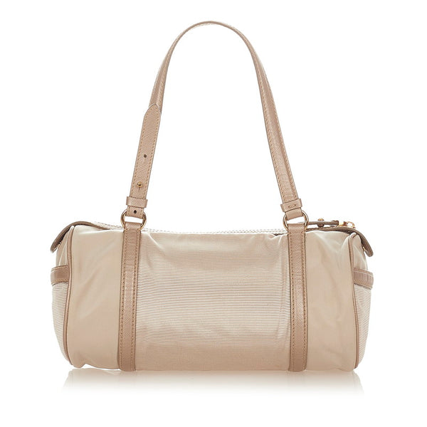 サルヴァトーレフェラガモ ヴァラリボン EE-21 C160 ピンクベージュ ナイロン レザー ハンドバッグ レディース Salvatore Ferragamo 【中古】