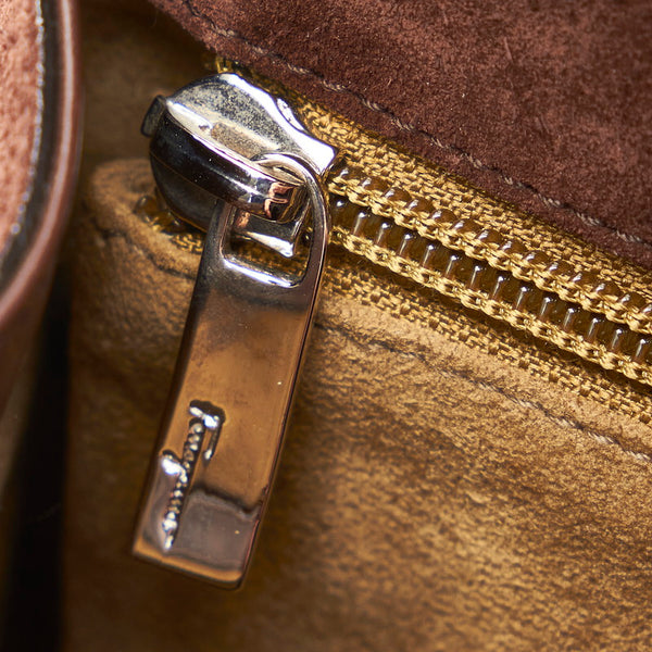 サルヴァトーレフェラガモ ガンチーニ DY-21 0855 ブラウン レザー ハンドバッグ レディース Salvatore Ferragamo 【中古】