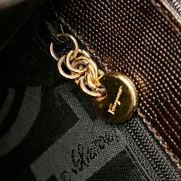 サルヴァトーレフェラガモ ハンドバッグ ショルダーバッグ 2WAY DK-21 6191 ブラウン レザー レディース Salvatore Ferragamo 【中古】