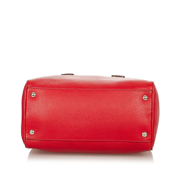 サルヴァトーレフェラガモ ガンチーニ EE-21 C333 レッド レザー ハンドバッグ レディース Salvatore Ferragamo 【中古】