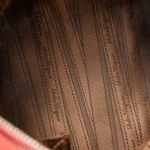 サルヴァトーレフェラガモ ガンチーニ EE-21 C333 レッド レザー ハンドバッグ レディース Salvatore Ferragamo 【中古】