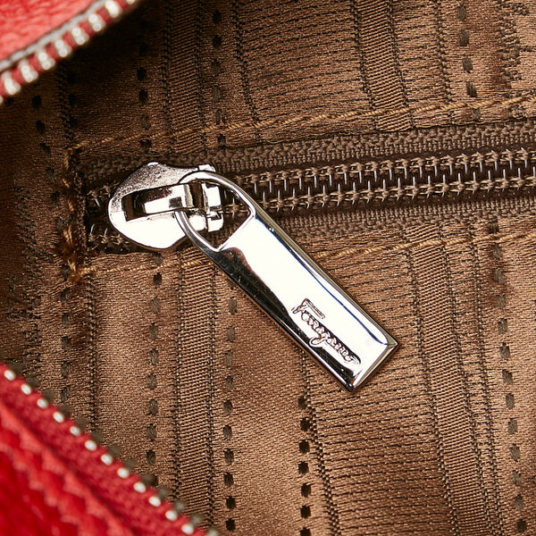 サルヴァトーレフェラガモ ガンチーニ EE-21 C333 レッド レザー ハンドバッグ レディース Salvatore Ferragamo 【中古】