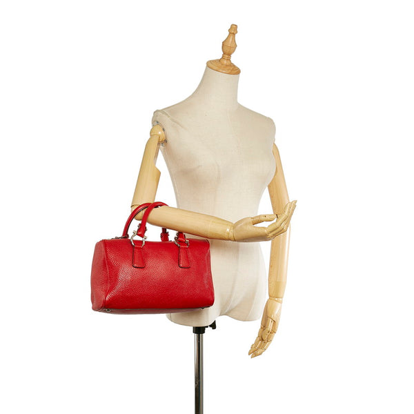 サルヴァトーレフェラガモ ガンチーニ EE-21 C333 レッド レザー ハンドバッグ レディース Salvatore Ferragamo 【中古】