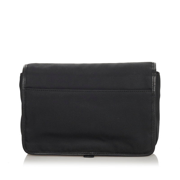 サルヴァトーレフェラガモ ガンチーニ EO-24 4041 ブラック ナイロン レザー セカンドバッグ メンズ Salvatore Ferragamo 【中古】