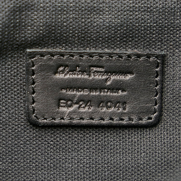 サルヴァトーレフェラガモ ガンチーニ EO-24 4041 ブラック ナイロン レザー セカンドバッグ メンズ Salvatore Ferragamo 【中古】