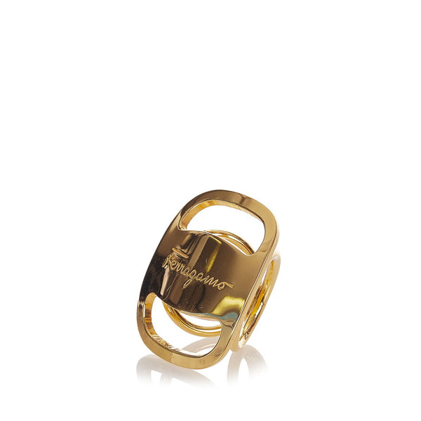 サルヴァトーレフェラガモ ゴールド メッキ スカーフリング レディース Salvatore Ferragamo 【中古】