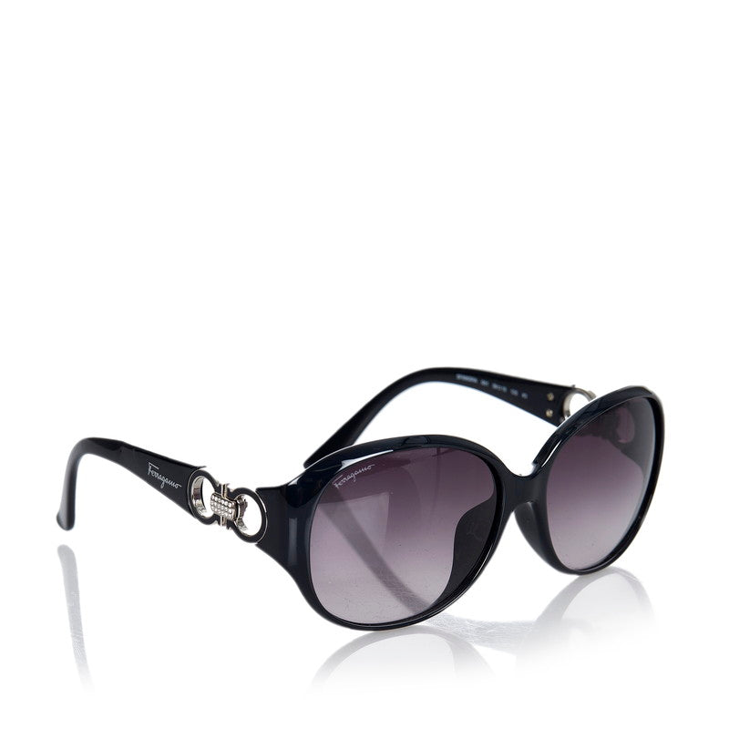 サルヴァトーレフェラガモ ガンチーニ  SF 896 SRA  ブラック プラスチック サングラス レディース Salvatore Ferragamo 【中古】