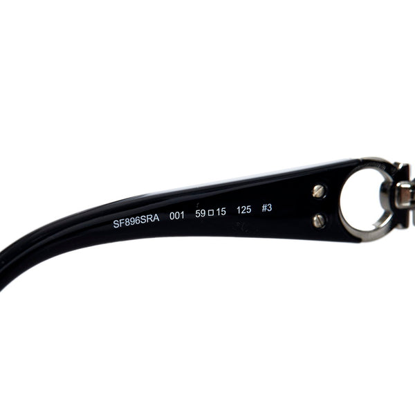 サルヴァトーレフェラガモ ガンチーニ  SF 896 SRA  ブラック プラスチック サングラス レディース Salvatore Ferragamo 【中古】