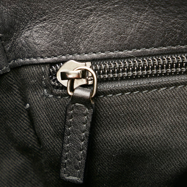 サルヴァトーレフェラガモ ロゴ ストラップ FZ-24 8106 ブラック レザー 斜め掛け ショルダーバッグ メンズ Salvatore Ferragamo 【中古】