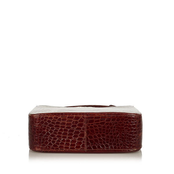 サルヴァトーレフェラガモ AQ21 6241 ブラウン 型押しレザー ショルダーバッグ レディース Salvatore Ferragamo 【中古】