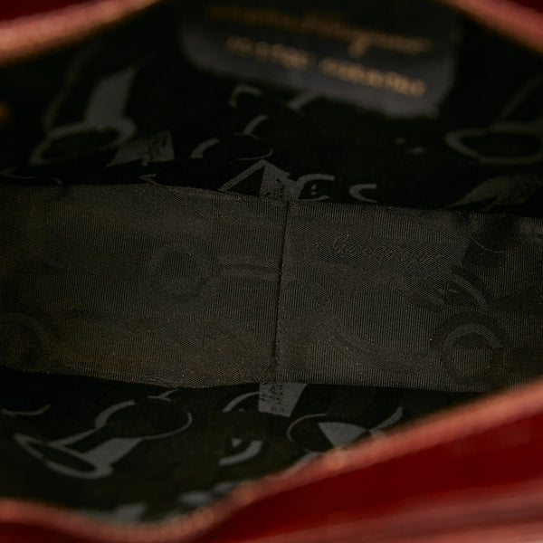 サルヴァトーレフェラガモ AQ21 6241 ブラウン 型押しレザー ショルダーバッグ レディース Salvatore Ferragamo 【中古】