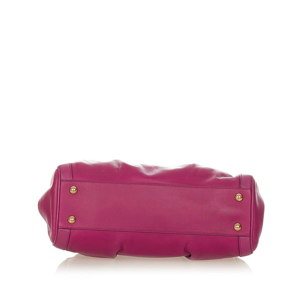 サルヴァトーレフェラガモ ガンチーニ  ハンドバッグ ショルダーバッグ 2WAY AU-21/D228 パープル レザー レディース Salvatore Ferragamo 【中古】