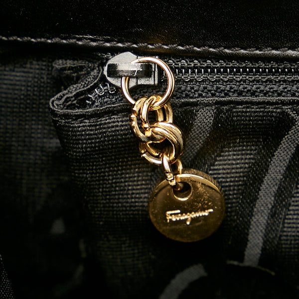 サルヴァトーレフェラガモ ヴァラ  AQ21 2530 ブラック レザー トートバッグ レディース Salvatore Ferragamo 【中古】