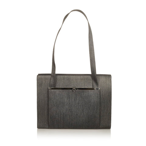 サルヴァトーレフェラガモ ガンチーニ EF 21 8820 ダークグレー キャンバス トートバッグ レディース Salvatore Ferragamo 【中古】