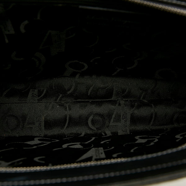 サルヴァトーレフェラガモ ガンチーニ EF 21 8820 ダークグレー キャンバス トートバッグ レディース Salvatore Ferragamo 【中古】