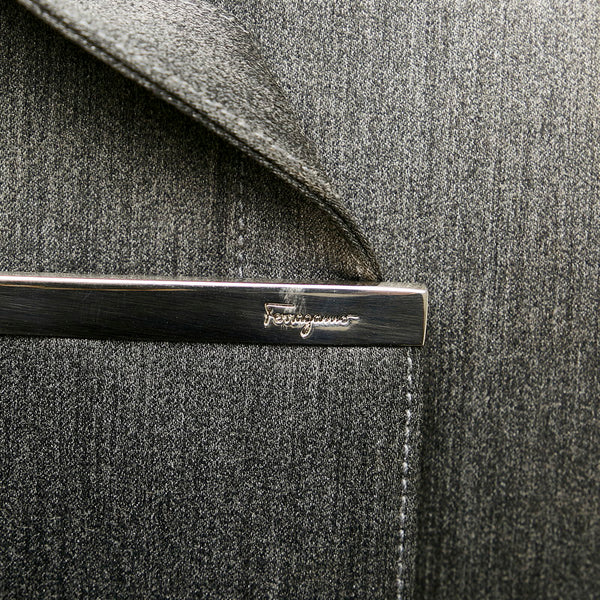 サルヴァトーレフェラガモ ガンチーニ EF 21 8820 ダークグレー キャンバス トートバッグ レディース Salvatore Ferragamo 【中古】