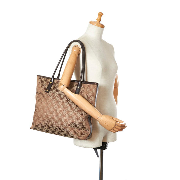 サルヴァトーレフェラガモ ガンチーニ BA 21 1802 ブラウン キャンバス ショルダーバッグ トートバッグ レディース Salvatore Ferragamo 【中古】