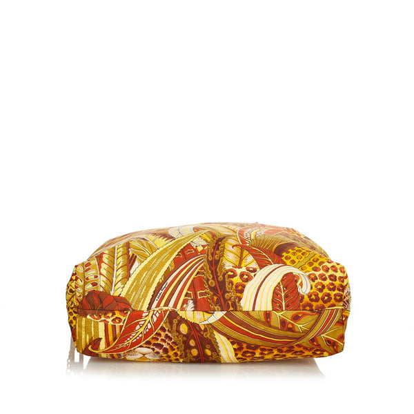 サルヴァトーレフェラガモ AU-21 5279 ブラウン ナイロン レザー トートバッグ レディース Salvatore Ferragamo 【中古】