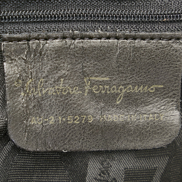 サルヴァトーレフェラガモ AU-21 5279 ブラウン ナイロン レザー トートバッグ レディース Salvatore Ferragamo 【中古】