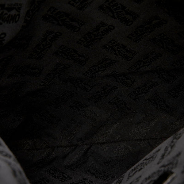 サルヴァトーレフェラガモ トートバッグ AU-24 6537 ブラック ナイロン レザー レディース Salvatore Ferragamo 【中古】