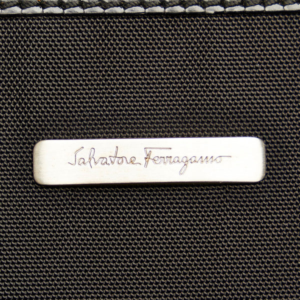 サルヴァトーレフェラガモ トートバッグ AU-24 6537 ブラック ナイロン レザー レディース Salvatore Ferragamo 【中古】