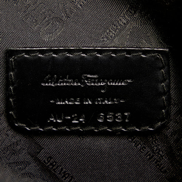 サルヴァトーレフェラガモ トートバッグ AU-24 6537 ブラック ナイロン レザー レディース Salvatore Ferragamo 【中古】