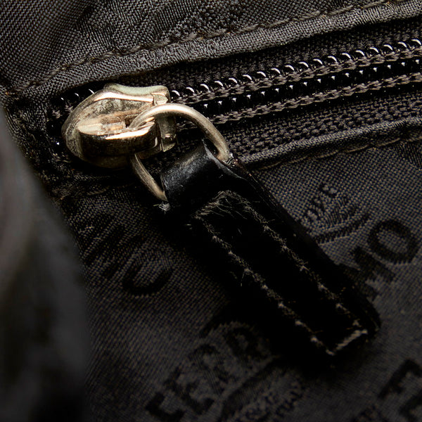 サルヴァトーレフェラガモ トートバッグ AU-24 6537 ブラック ナイロン レザー レディース Salvatore Ferragamo 【中古】