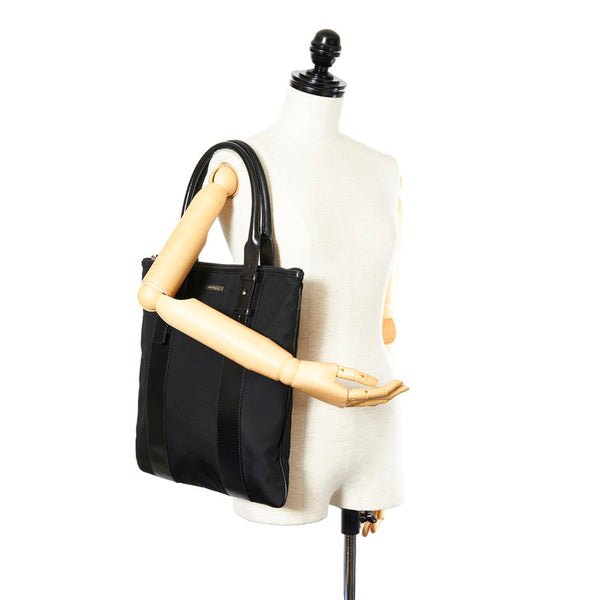 サルヴァトーレフェラガモ トートバッグ AU-24 6537 ブラック ナイロン レザー レディース Salvatore Ferragamo 【中古】